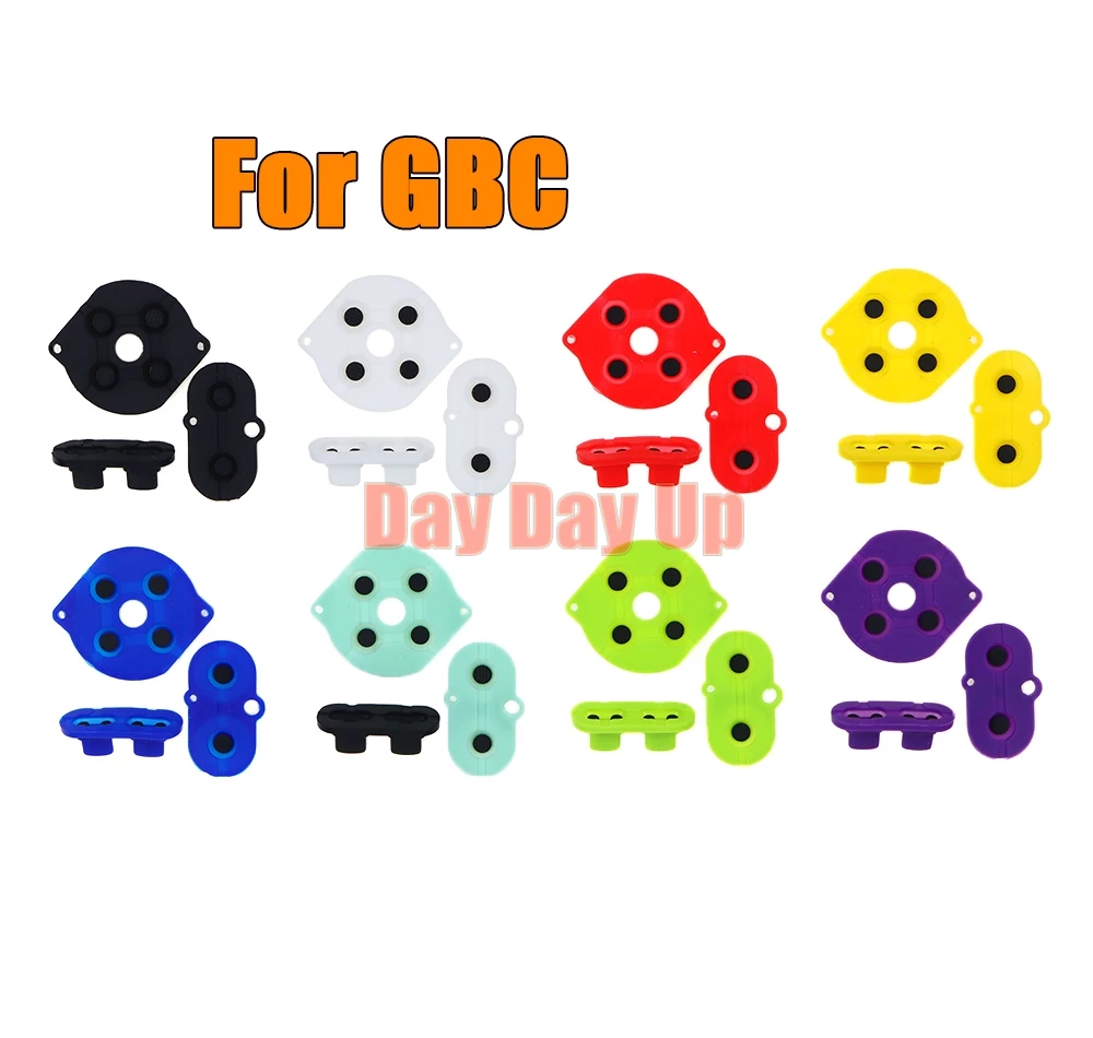 2set pulsante conduttivo in gomma colorata A-B D-Pad per GameBoy Color GBC Shell Sousing Silicon Start seleziona tastiera