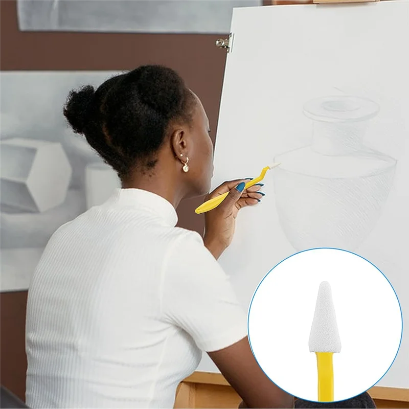 

A57X-Paper Art Blending Stumps Sketch Drawing Tools, 80 Pcs Art Blenders Stumps Sketch Sponge Wiper Heads, Sketch Trimmer