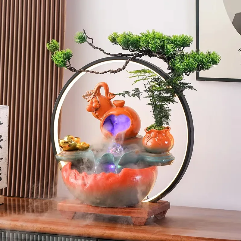 Lucky Fulu Flowing Ornaments Creative Home Waterscape Circulating Water Living Room Office Decoration
