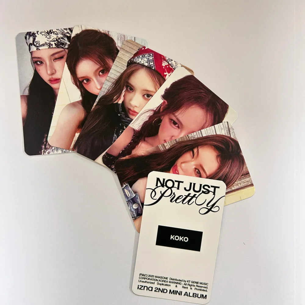 6Pcs/Set KPOP IZNA New Album Not Just Pretty HD Photocards Koko Mai Sarang Saebi Jungeun Jeemin LOMO Cards Fans Collection