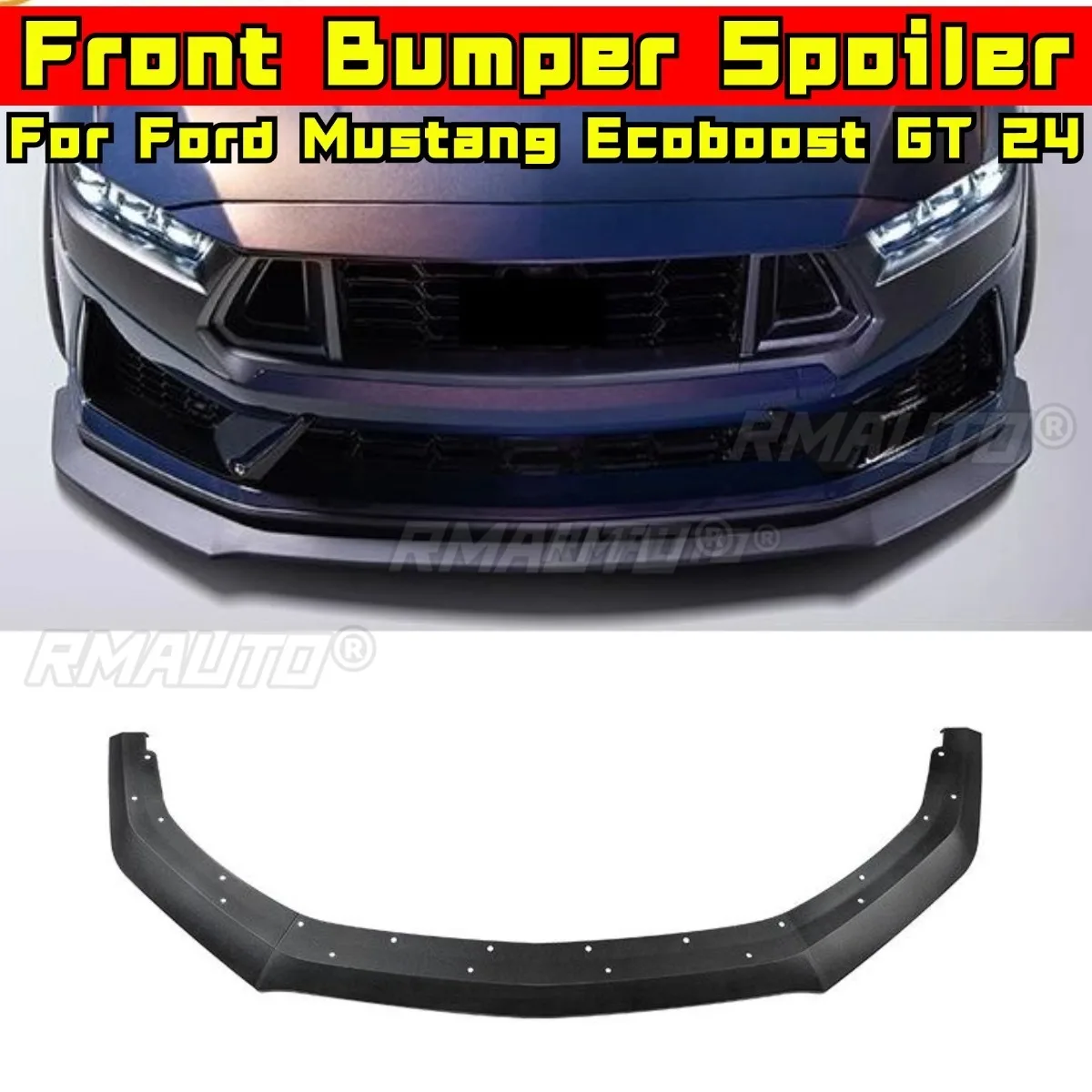 

Передний бампер автомобиля, диффузор, спойлер, матовый черный, модификационная часть для Ford Mustang Ecoboost GT 20224, защитный бампер, комплект кузова