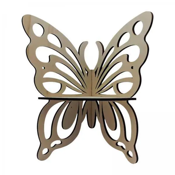 Corner Wall Shelf Wood Butterfly Shape Decorative Floating Rack Room Decoration Shelf for Living Room