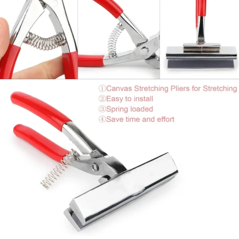 Professional Canvas Pliers Stretcher Bars with Padded Spring Return Handle Draw Painting Tool for Clamp Art Oil Painting