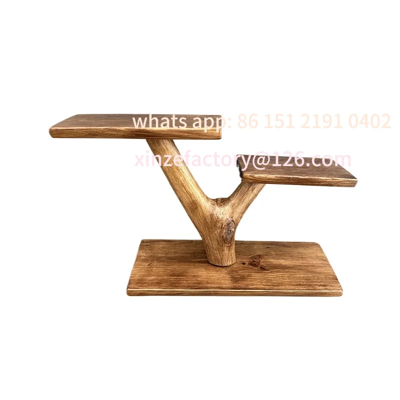 Customizable litego drewna, rustykalny organizer naścienny, wielopoziomowy stojak do przechowywania doniczek, kreatywny