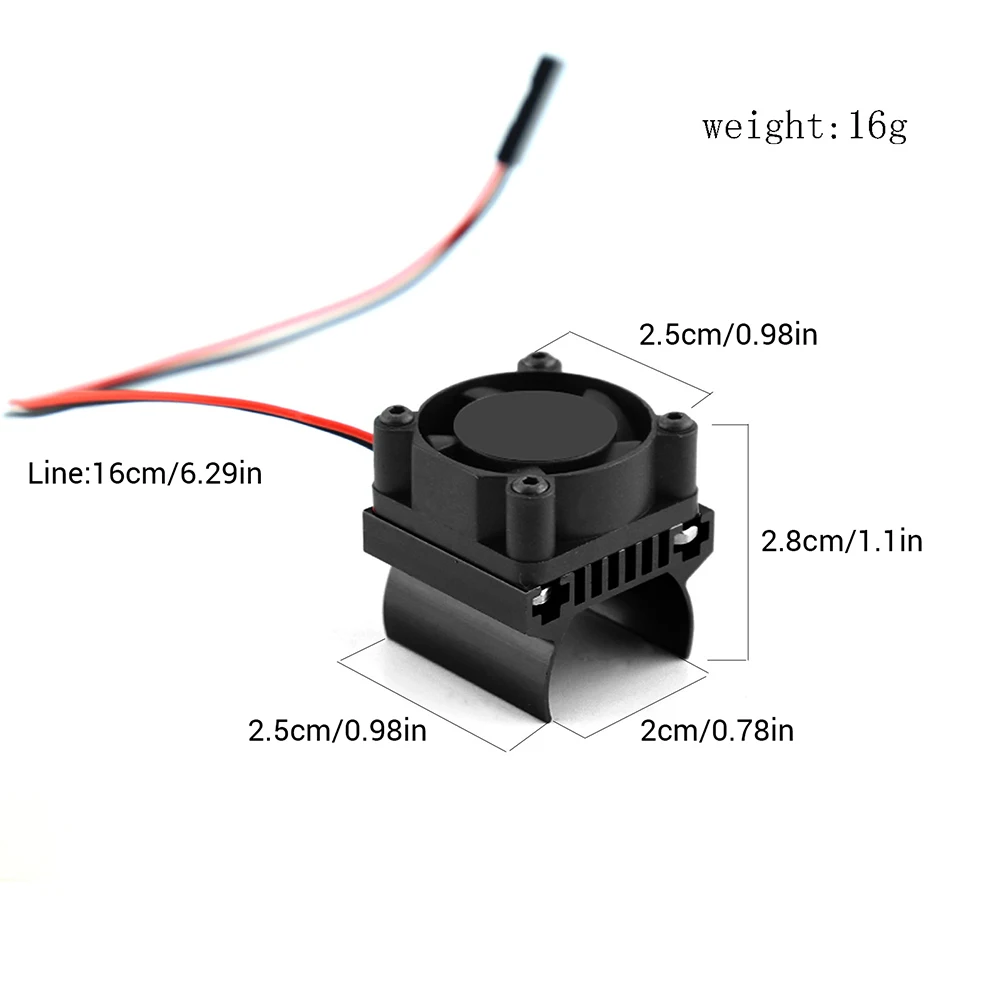 Dissipador de calor usinado em liga com ventilador de resfriamento para rastreador Traxxas 1/18 TRX-4M