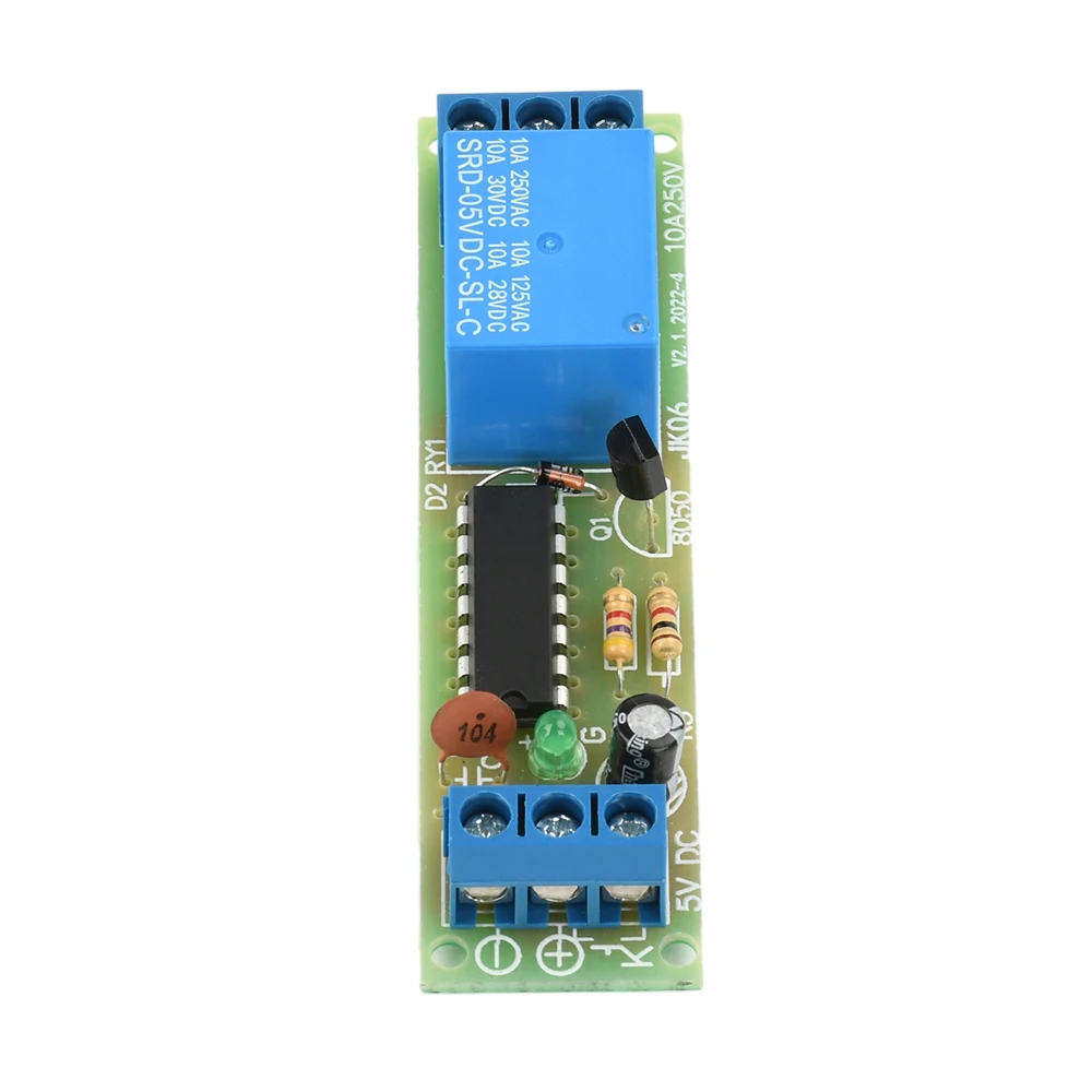 DC5V 10A 1 채널 쌍안정 단일 키 스위치 릴레이 모듈 하이 레벨 자동 잠금 릴레이 보드 내장 간섭 방지