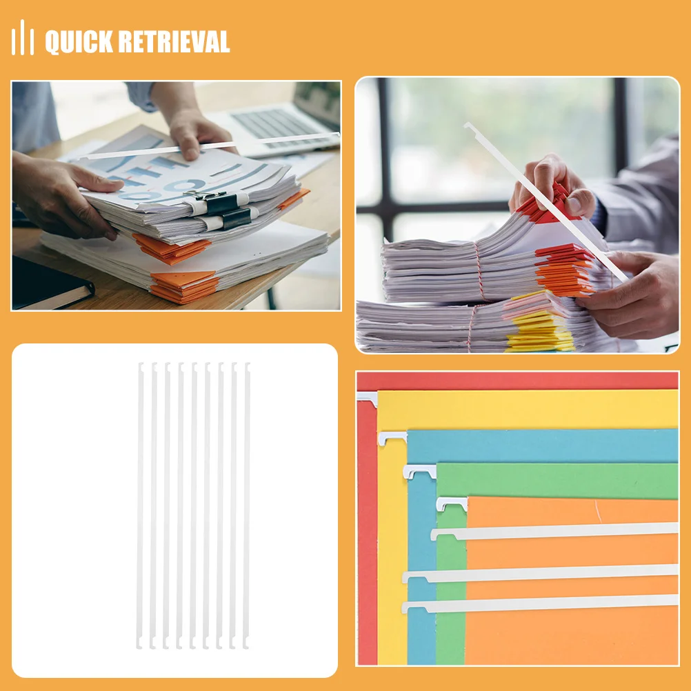 20Pcs Hanging File Bars for Wall Sturdy File Holder Vertical Document Organizer Efficient Mail and Receipt Storage Office