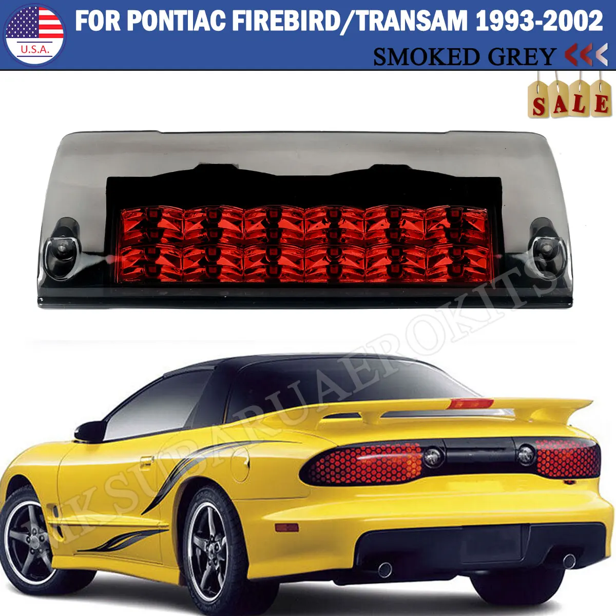 

Дымчатый светодиодный мощный стоп-сигнал в сборе для Pontiac Firebird Trans Am WS6 1993-2002 годов, дополнительные стоп-сигналы Magickit