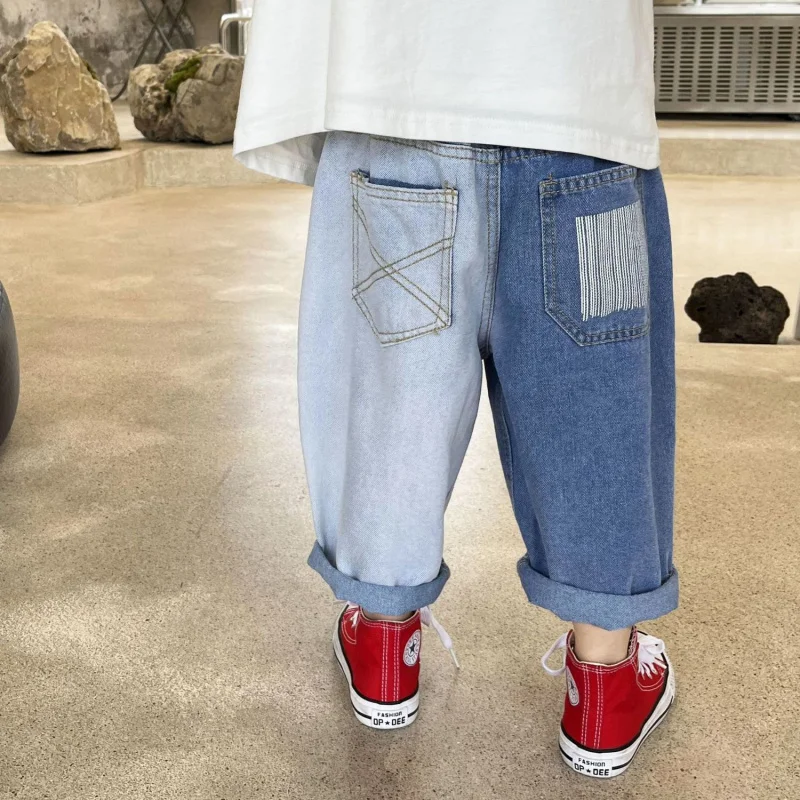 

New Style Boys and Girls Versatile Pants Children's Spring and Autumn Jeans Toddler Outdoor Casual Long Pants