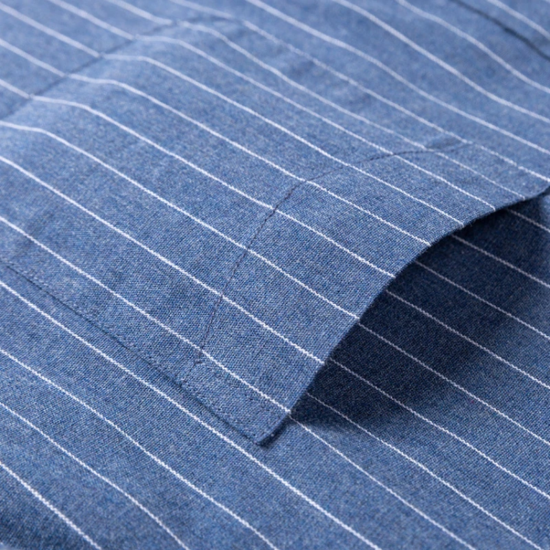 Soft Cozy Shirt Men Long Sleeve Plaid Striped Shirts 5XL 100 % Cotton Long Sleeve Shirt for Men Business Casual Relaxed Fit