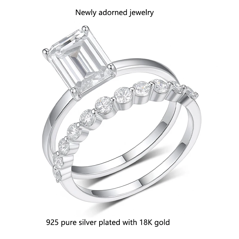 

A fashionably versatile square-cut stone design ring for women, made of S925 silver, popular on eBay as a wedding ring.