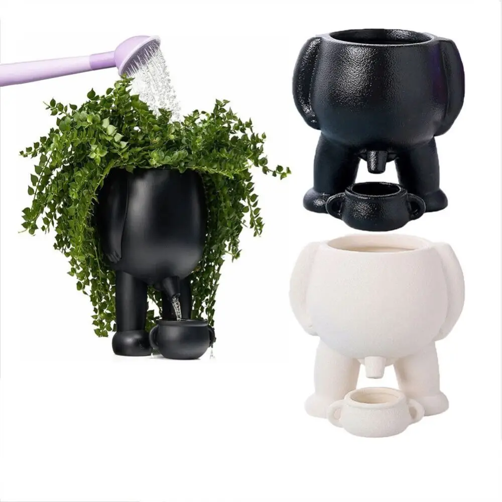 Funny Resin Funny Flowerpot Creative Piss Pot Shape Flower Pots With Drainage Holes Figure Vases for Home Office Decor