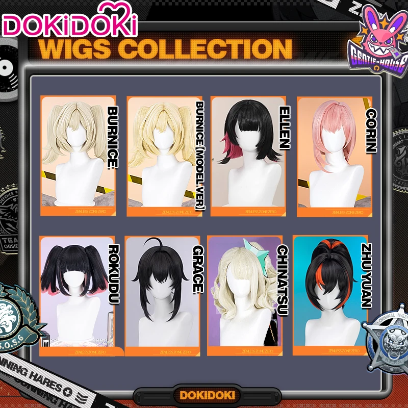 IN STOCK Burnice White Grace Virtual Idol Ellen Joe  Zhu Yuan Soldier 11 Wig Game Zenless Zone Zero DokiDoki ZZZ 40cm Hair