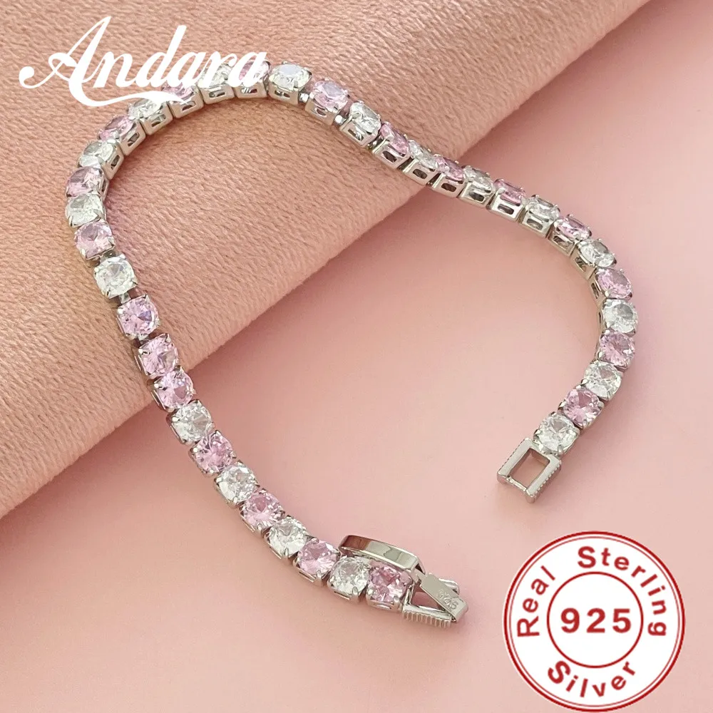 925 Sterling Silver 4mm micro-set zircon tennis bracelet, wholesale women's and men's bracelets and jewelry accessories.