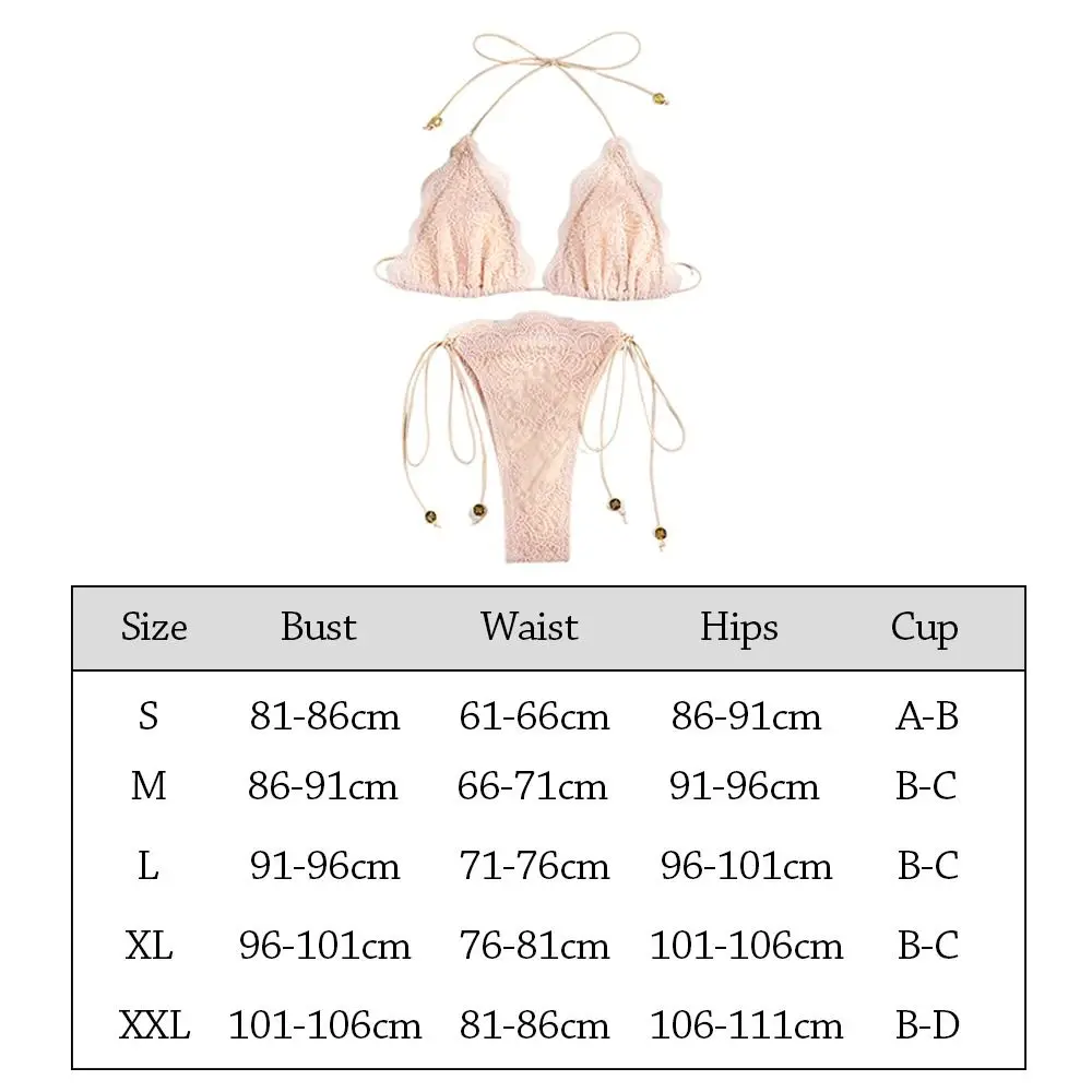 Bikini de encaje con vendaje y diseño hueco de verano para mujer - imagen 2