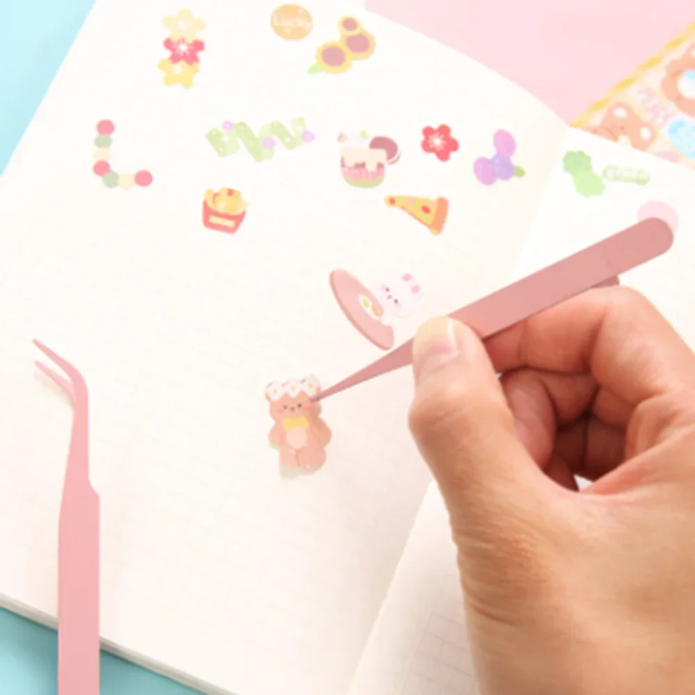 Colorful Macaron Multifunctional Tweezers DIY Hand Ledger Sticker Tool