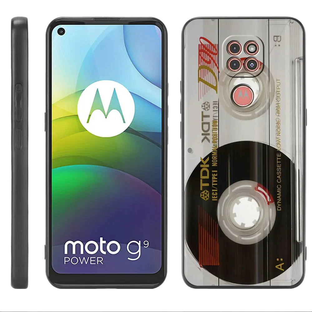 Cassette Music Phone Case para Moto G30 G22 Edge 20 30 Neo G50 G31 G60 Uma fusão G9 Play G8 Cobertura de alimentação equipada Fundas