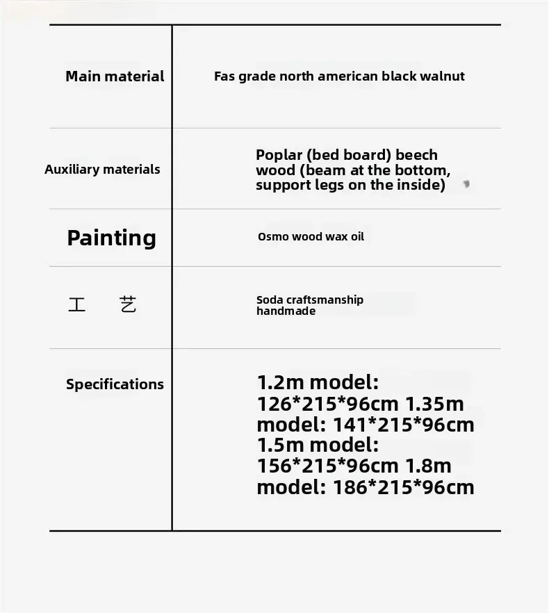 เตียงไม้เนื้อแข็งวอลนัทดำอเมริกาเหนือ สำหรับห้องนอนใหญ่ ขนาด 1.8 เมตร เตียงคู่ สไตล์นอร์ดิก โมเดิร์น เรียบง่าย เหมาะสำหรับอพาร์ทเมนต์ขนาดเล็ก