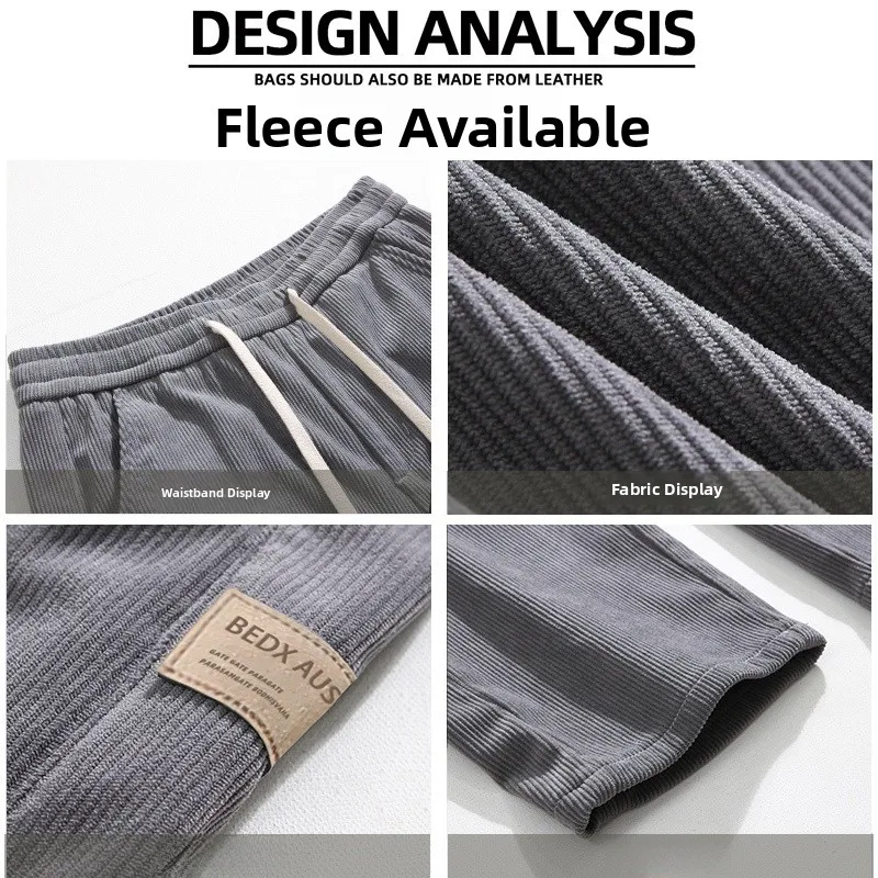 Pantaloni da lavoro in velluto a coste Gamba dritta da uomo Retro Casual Cool American Sle Youth Pantaloni Autunno Inverno Pantaloni lunghi Vestibilità ampia