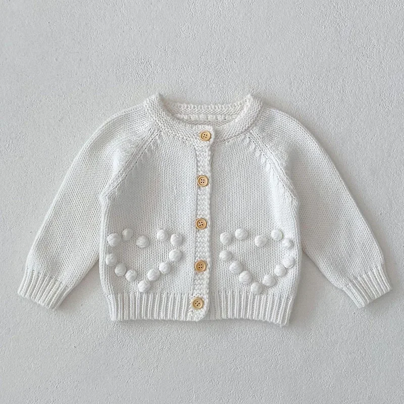 2024 New Autumn Toddler Baby Girl Knitting Cardigan Long Sleeve Solid Color Newborn Baby Girls Sweater Coat Baby Girl Clothing