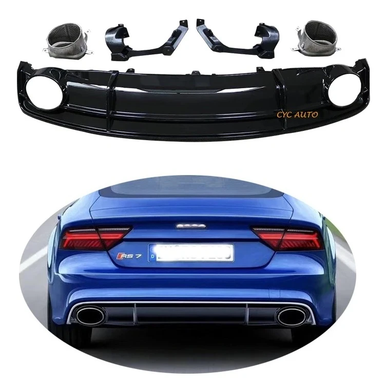 

Диффузор заднего бампера модифицированного стиля A7 для AUDI A7 Tuning RS7 Sline, задний диффузор 2016 2017 2018