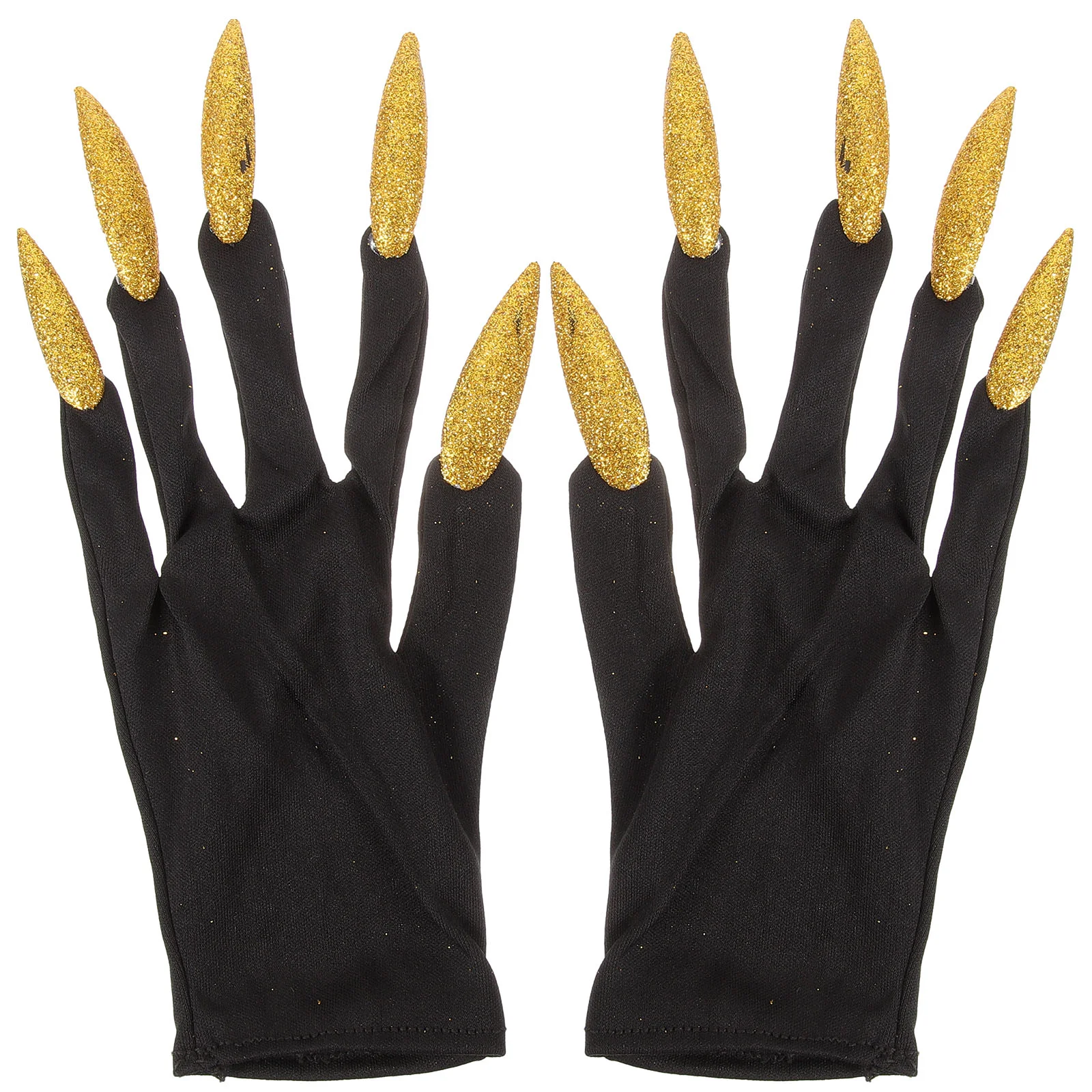 Halloween Costumes Skull Gold Powder Claw Gloves Props Party Cosplay Scary Black