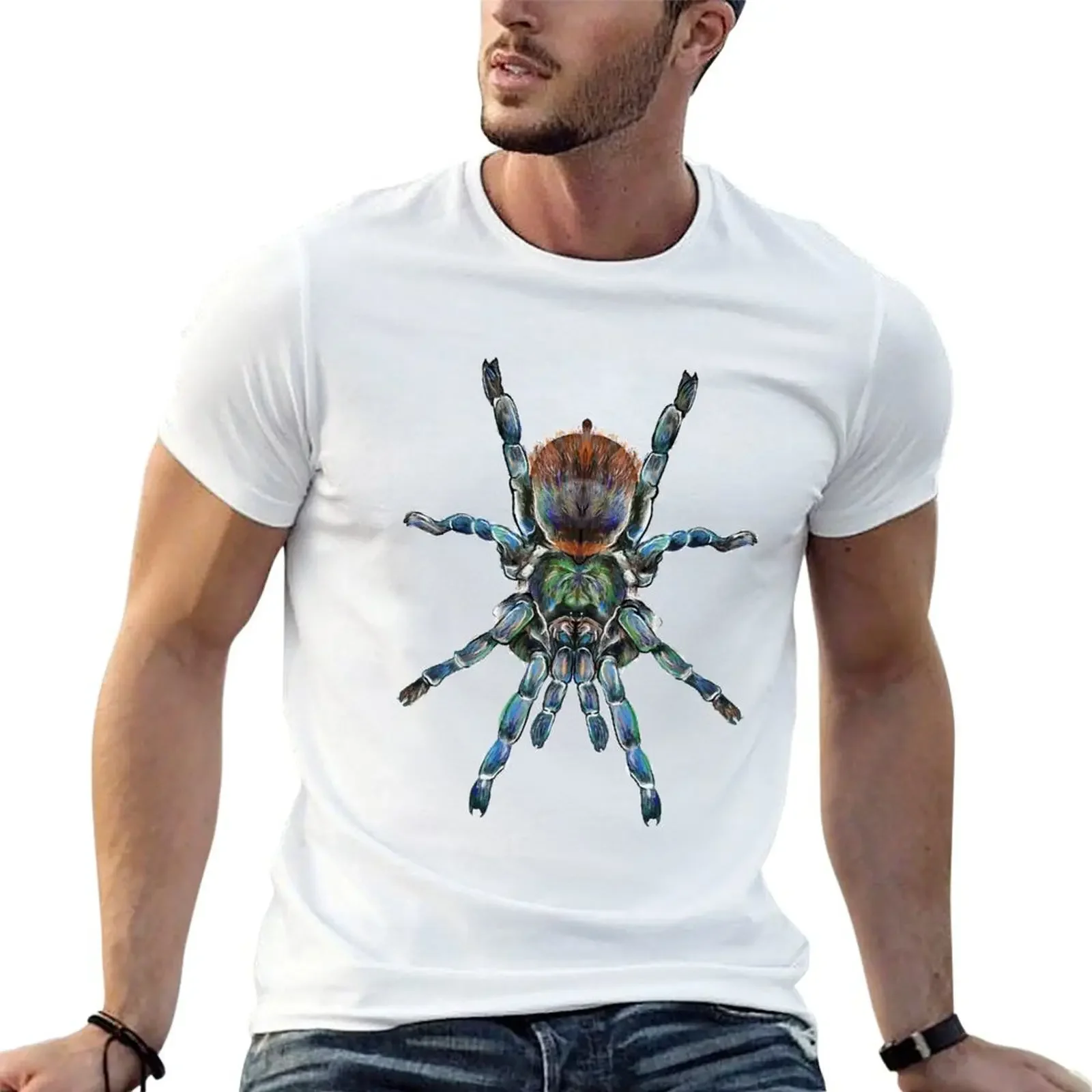 

Bottlegreen Blue Tarantula T-Shirt oversized graphic tee oversized cute tops clothing for men