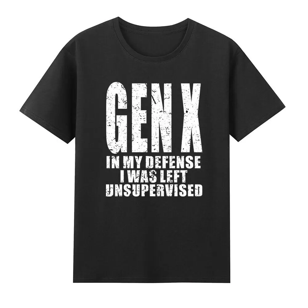 Gen X In My Defense I Was Left Unsupervised Funny GenX Quote Retro Men's T-Shirt