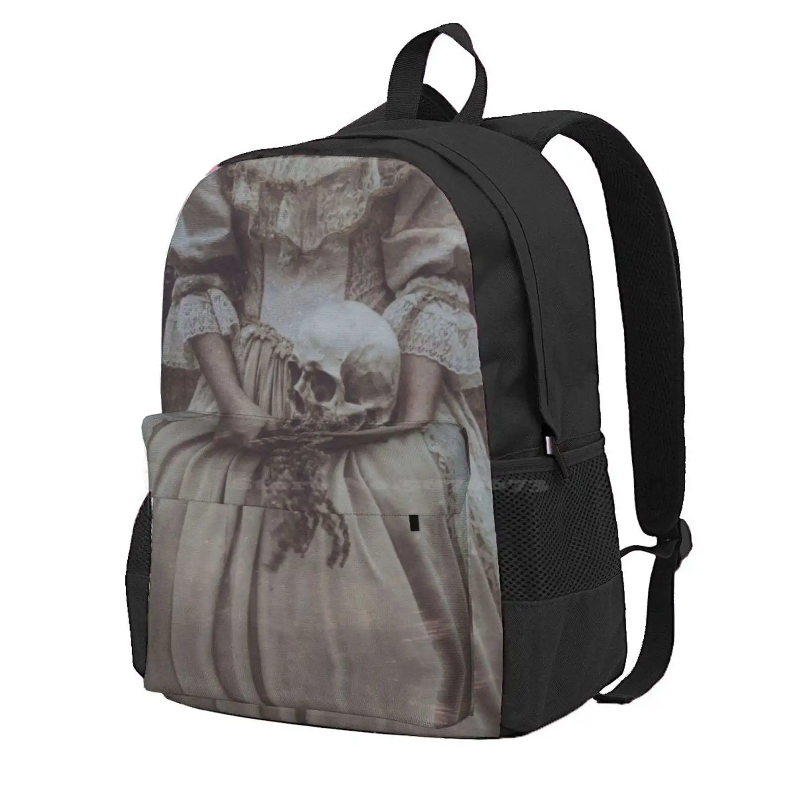 Nature sufficeth Unter กระเป๋าเป้สะพายหลังของเธอเองขายดีกระเป๋านักเรียนกระเป๋าแฟชั่นสไตล์กอธสีพาสเทลแห่งความตายธรรมชาติกะโหลกฤดูหนาว