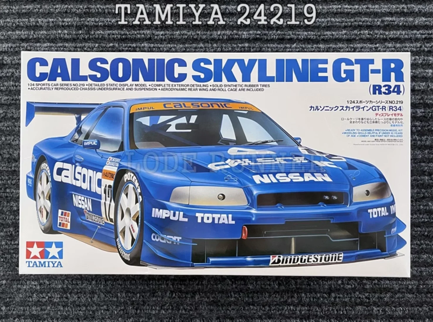 Tamiya 24219 1/24 Model Car Kit Calsonic Impul Skyline GT-R R34 JGTC\'99