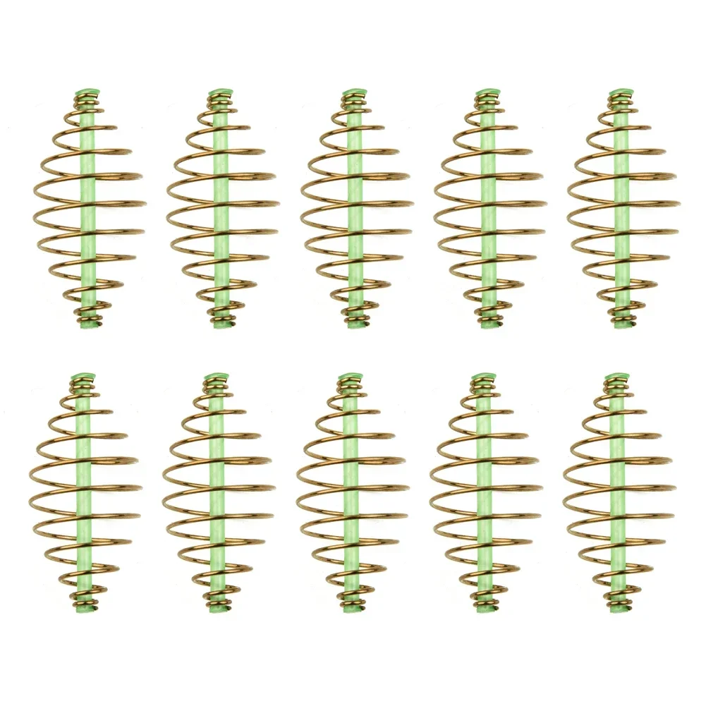 Innovative 10Pcs Carp Fishing Bait Cage Set Inline Spring Feeders With Super Wire Arms Coarse Fishing Accessories