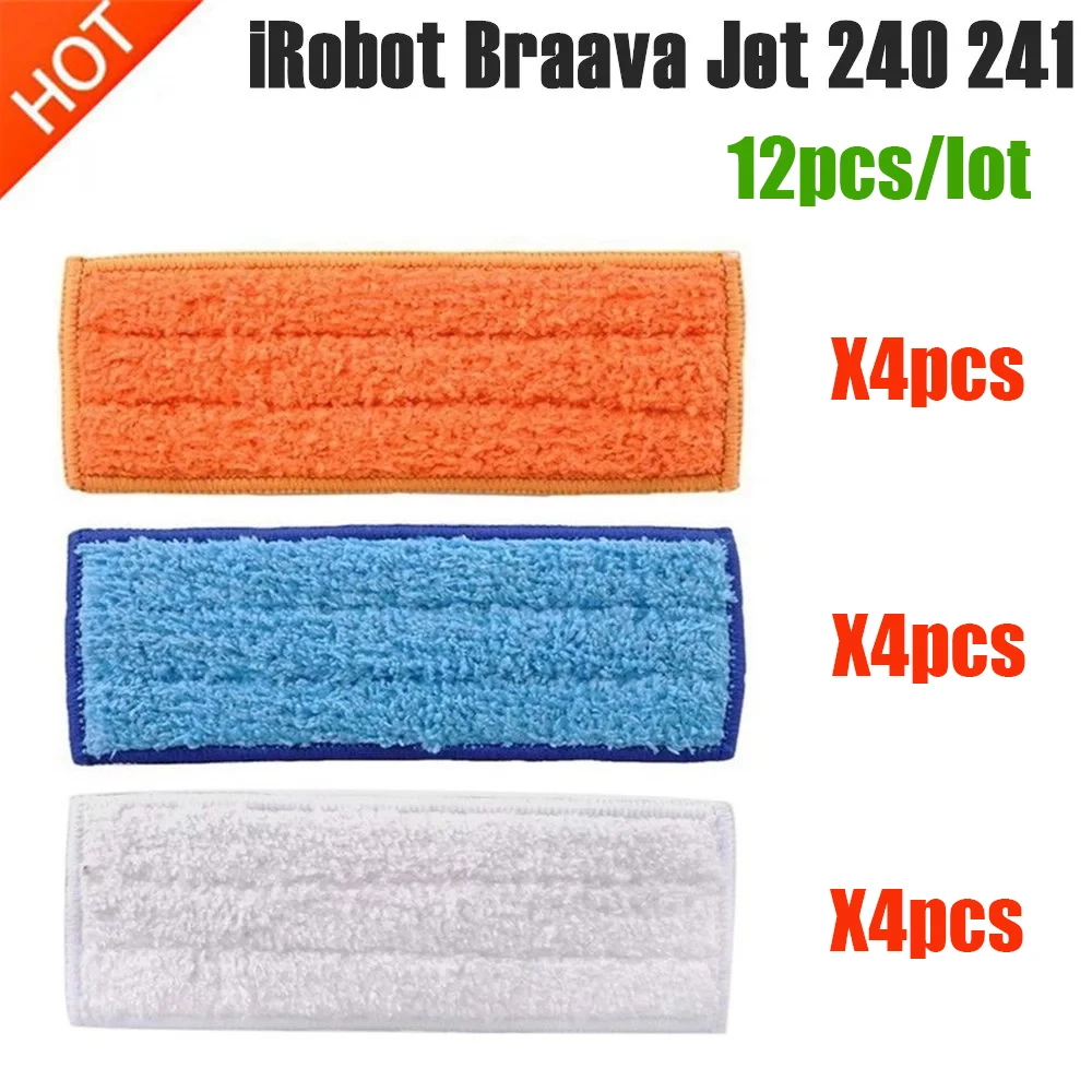 Waschbar Nass Wischen Pads Feuchten Pads Trockenen Pad Tuch Für iRobot Braava Jet 240 241 Reiniger Roboter Ersatzteile Lappen ersatz kit