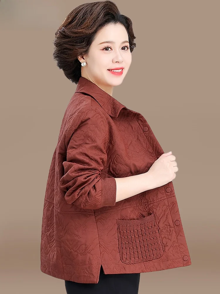 

Весенняя модная короткая куртка для женщин среднего возраста, новинка 2026 года, брендовая женская одежда, стильная куртка из полиэфирного волокна