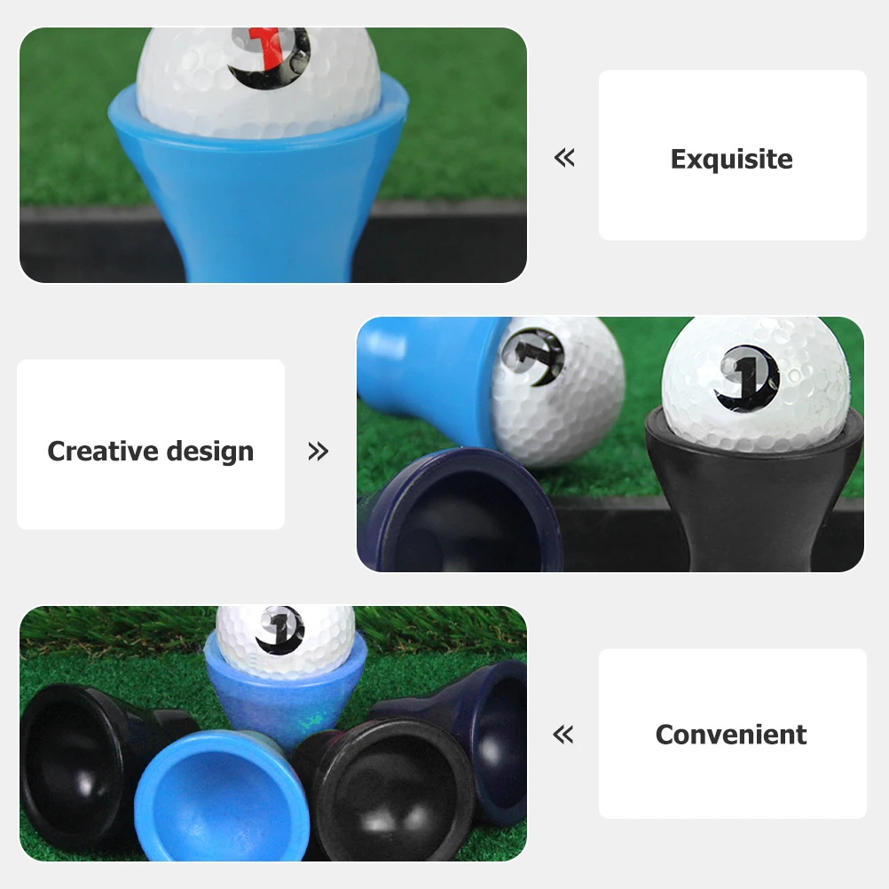 

6pcs Golf Ball Picker Black Blue Golfs Accessory Professional Grabber Small Rubber Retriever Replaceable Wear Resistant Golf
