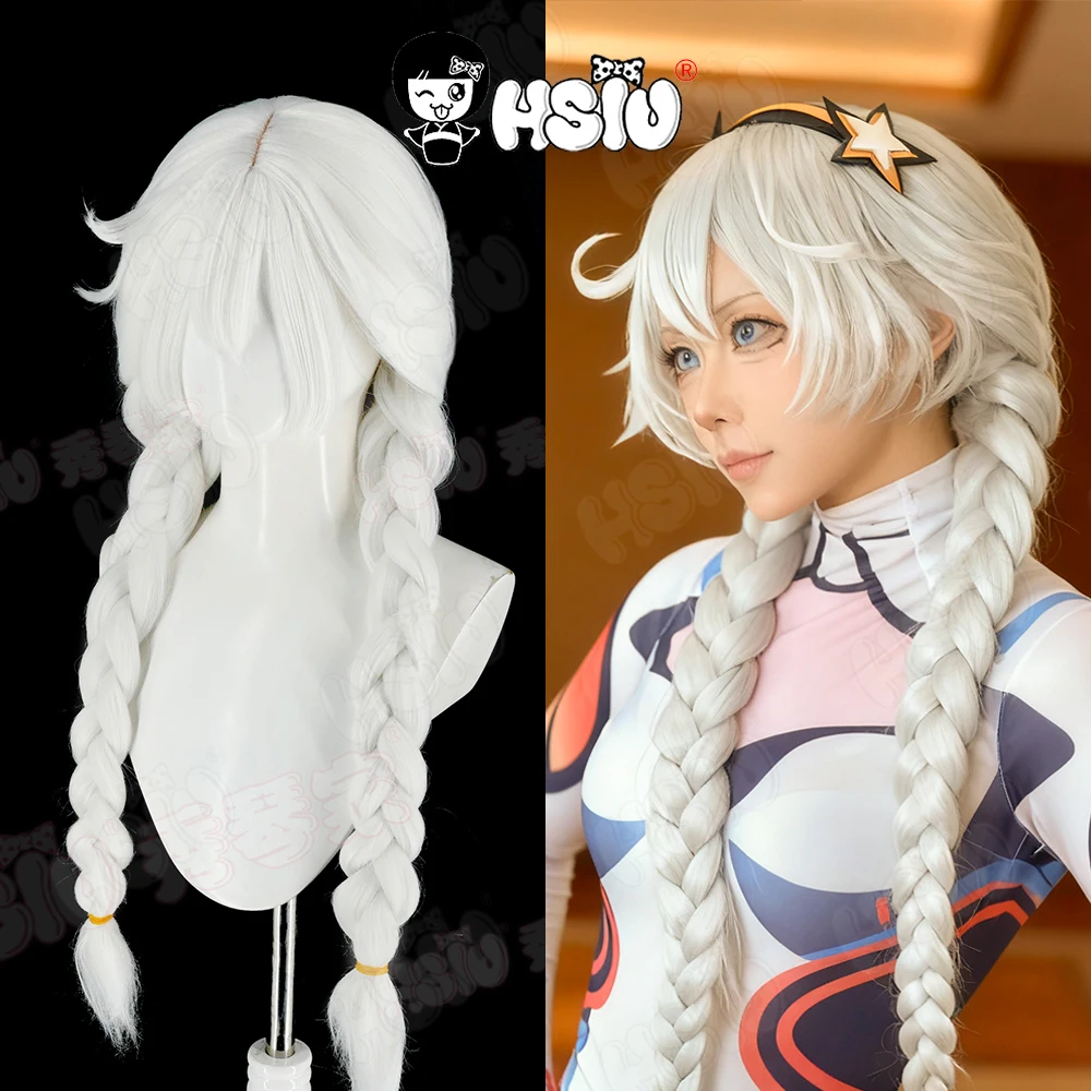 Парик для косплея Kiana HSIU 80 см, белые длинные волосы, синтетический парик + шапочка для парика, игра Honkai Impact Kiana Kaslana, парик для косплея