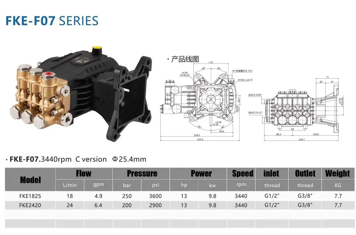 250bar 3600 psi diesel high pressure washer pump petrol high pressure cleaning machine triplex plunger pump