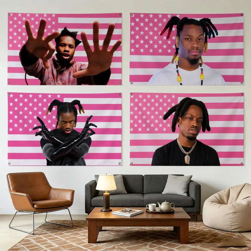 D-denzel Curry Singer Flags Wall Hanging Outdoor Garage Room Decorative Fashion Gift Background