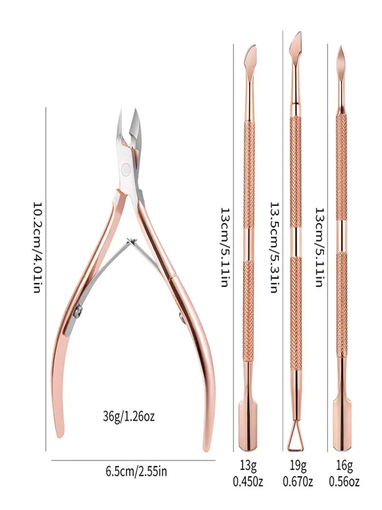 Kit-2/3/4 ciseaux à cuticules en acier inoxydable ensemble ciseaux à ongles pinces à cuticules coupe-ongles en acier à Double tête outil de coupe