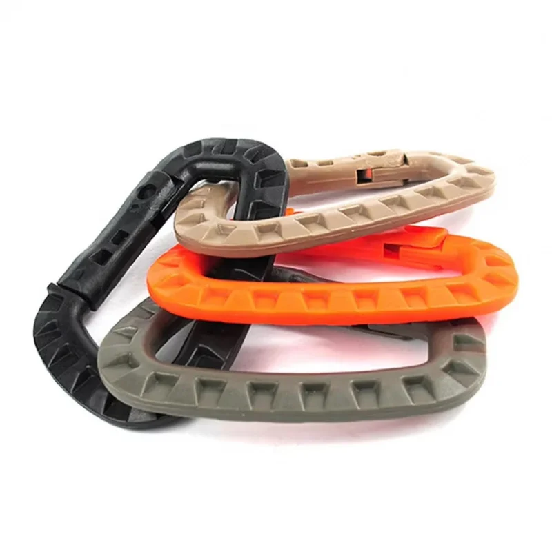 1/2/3pcs Carabiner Snap Hanging Hook D-Ring Spring Plastic Strong Tactical Tac Link Backpack EDC Tool Keychain