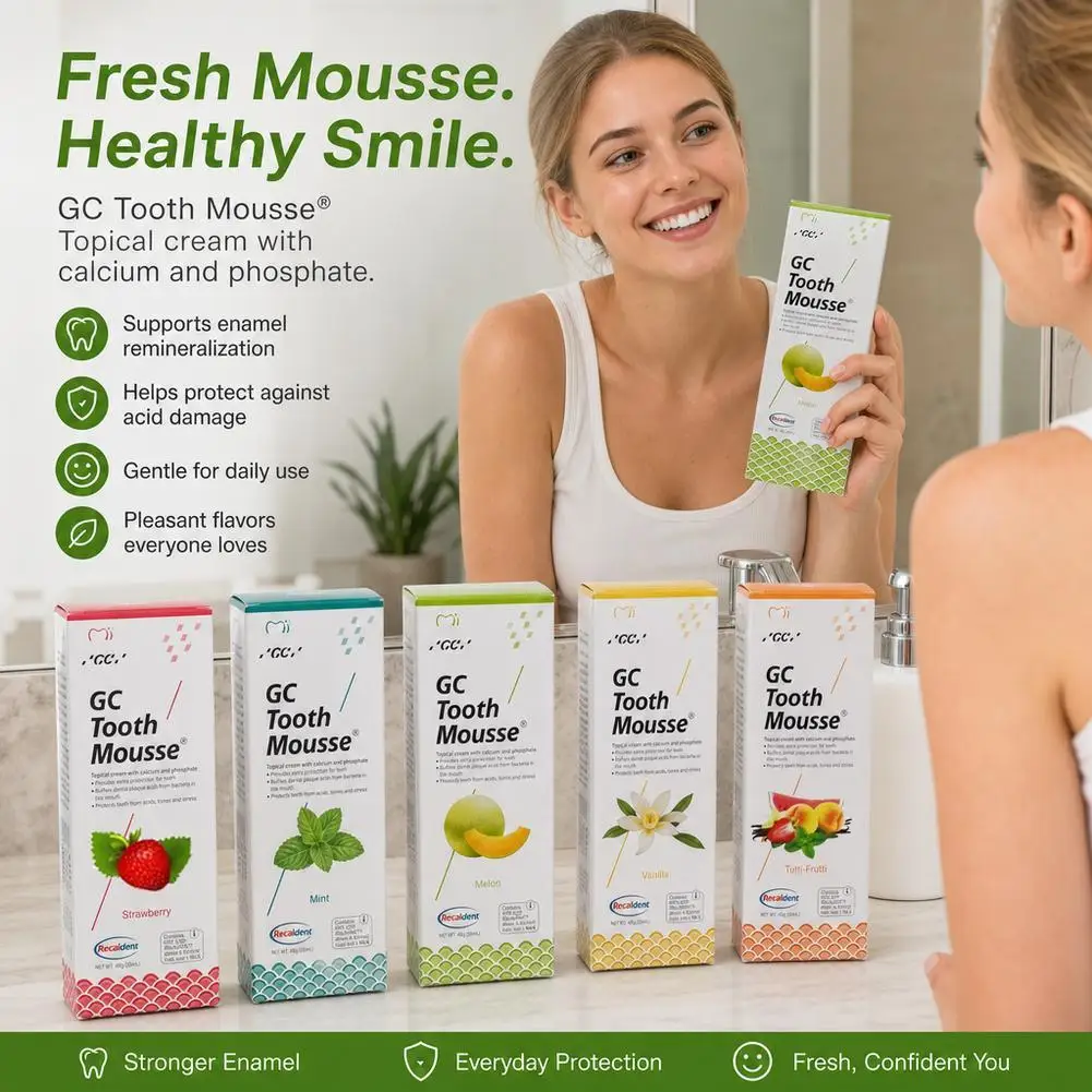 Original GC Tooth Mousse Kinder-Fluorid-Zahnpasta Erwachsenen-Mundpflege Karies-Schutz Anti-Karies Fruchtgeschmack – Detail 9