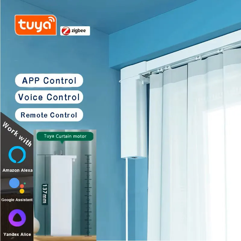 Moteur de rideau intelligent électrique Tuya Zigbee, rail motorisé pour rideau, support Yande XAlice