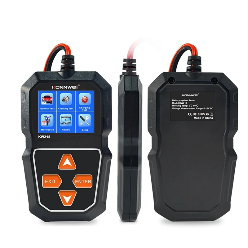 KONNWEI KW218 Car Battery Tester 6V 12V Car Motorcycle Truck System Analyzer 2000CCA Charging Cranking Test Tool PK KW650