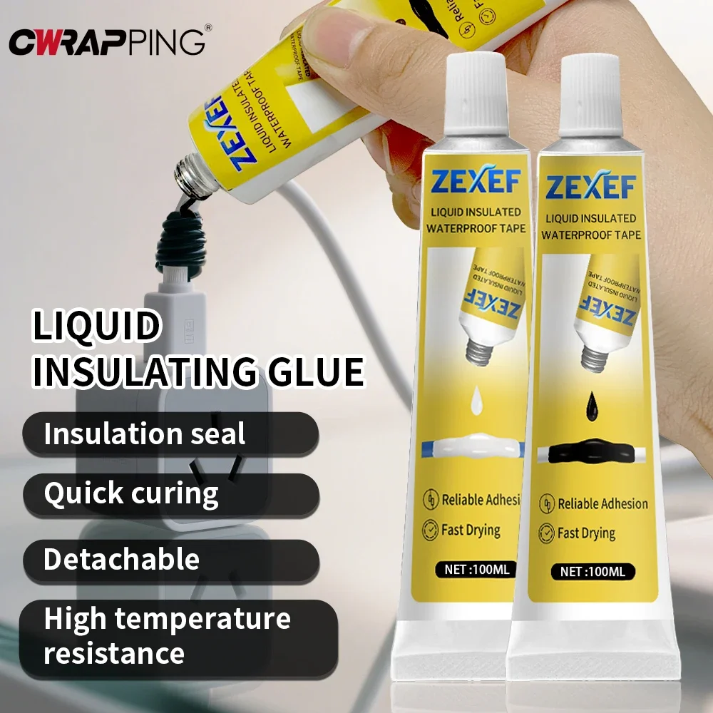 50/100 ml Flüssigkeit Isolierende Klebebänder Mehrzweck Reparatur Gummi Elektrische Draht Kabel Mantel Fix Linie Kleber Isolierung Paste