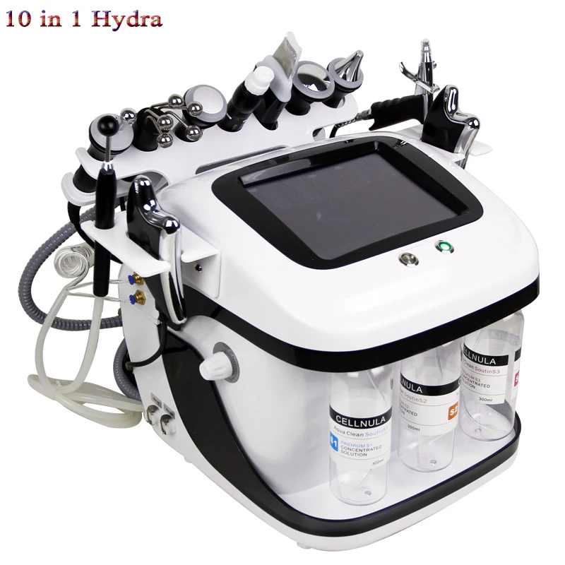 Au-S508B New Arrival 10 in 1 Small Bubble H2O2 Hydra Dermabrasion Vacuum Blackhead Remover Skin Deep Clean Machine