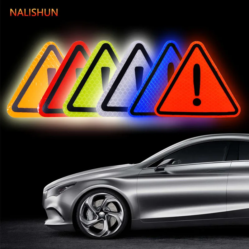 Triangle Reflective Sticker Danger Sign Car Sticker Personalized Long-distance Safety Warning Sign Reflective Car Accessories