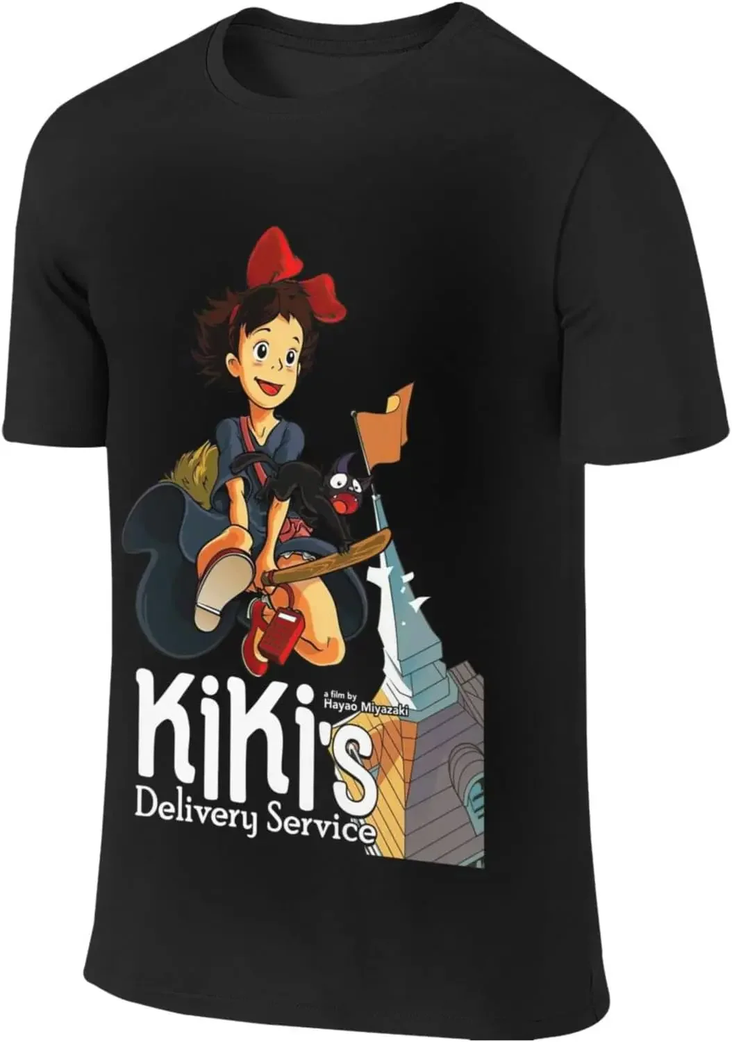 Adult T Shirt for Kiki cat Delivery Service T Shirts,Colorful Clothes Short Sleeve Shirt