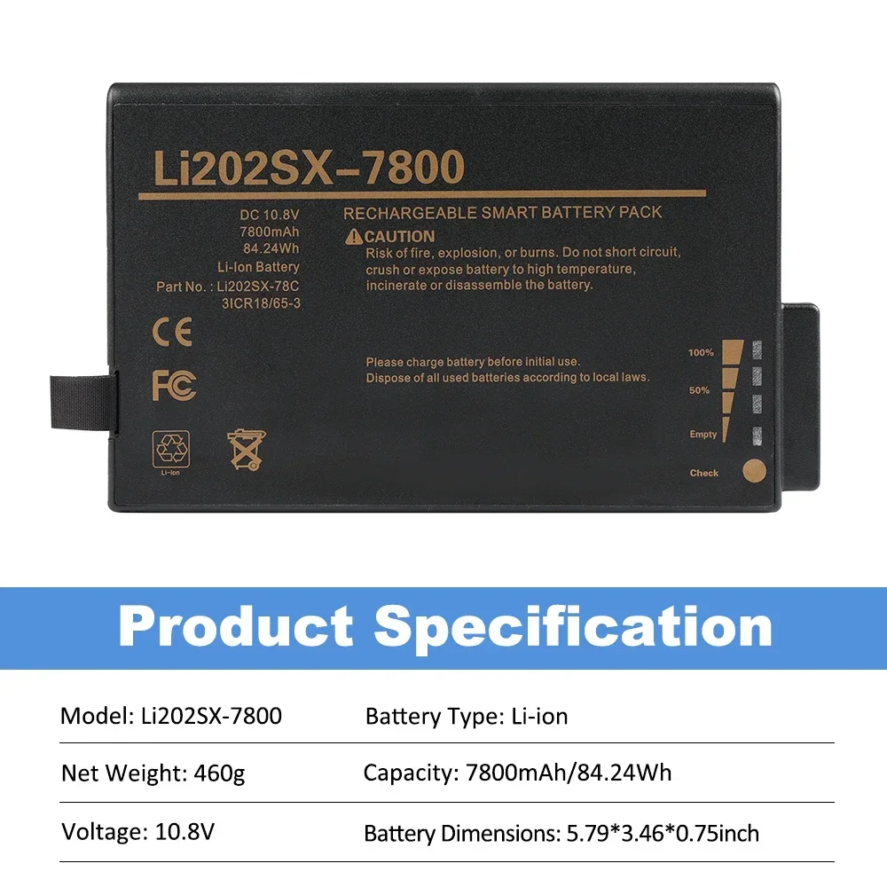 ETESBAY LI202SX-7800 Battery Replacement For TSI AEROTRAK APC 9510-02 For DustTrak II 8530 8531 DRX 8533 Aerosol Monitor