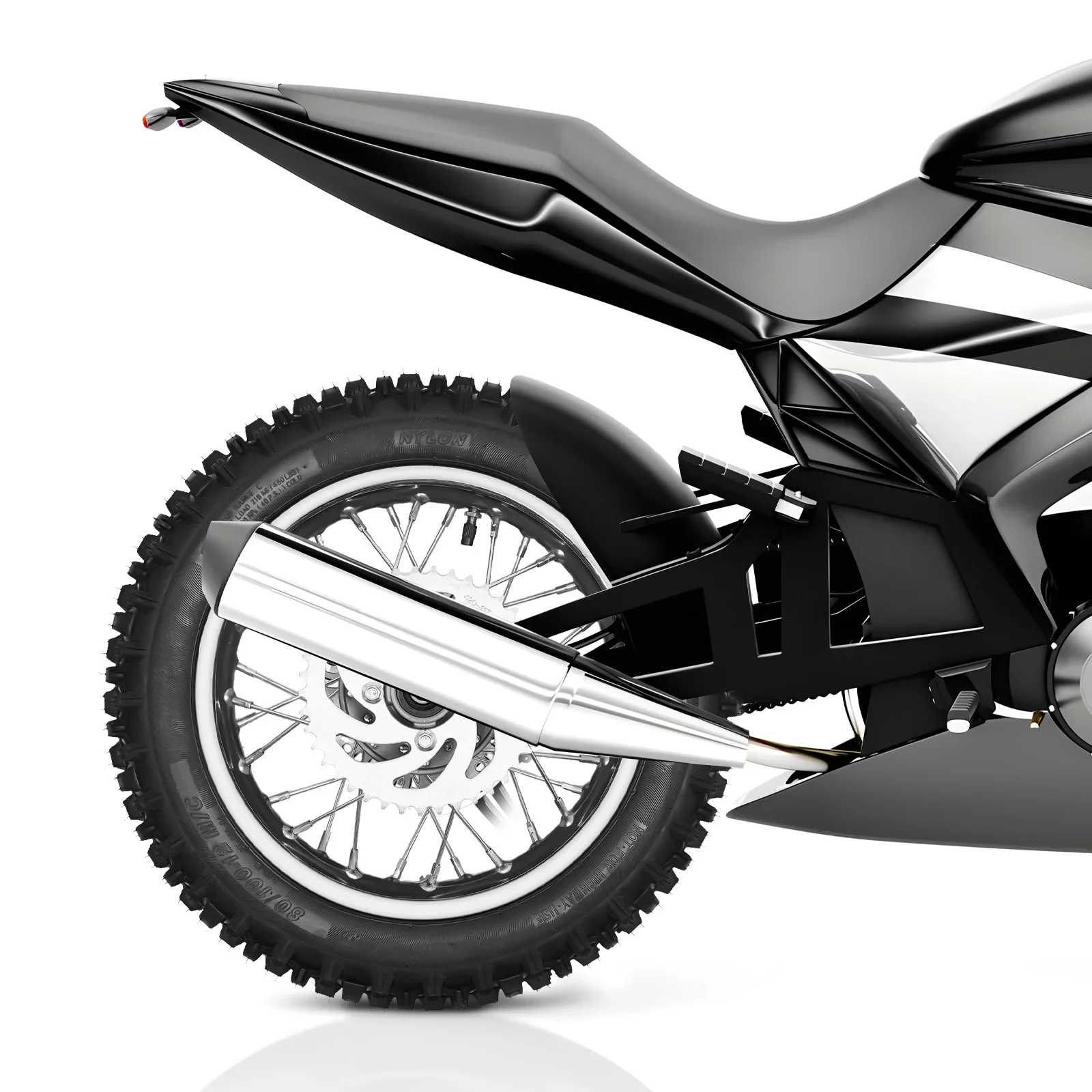 حفرة الطين دراجة قرد صغيرة 80/100-12 مجموعة الإطارات والحافة مع الأنبوب الداخلي - حافة فرامل قرصية للعجلة الخلفية مقاس 18.5 بوصة #2