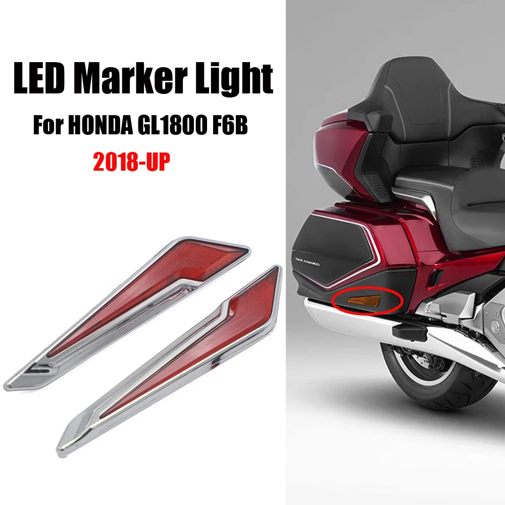 

Chrome LED Marker Light Decorative Lamp For HONDA Goldwing 1800 GL1800 F6B 2018-UP Gold Wing Turn Signal Side Saddlebag Inserts