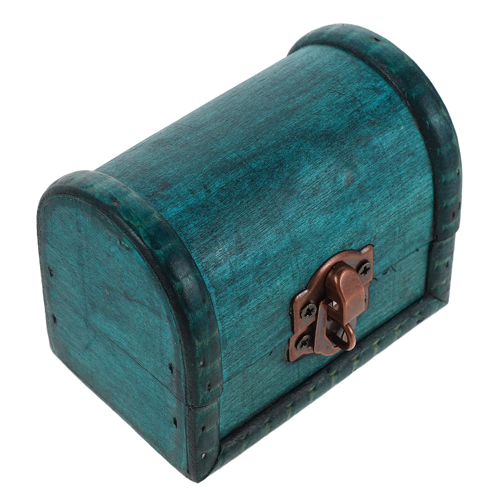 Vintage Wooden Treasure Chest Jewelry Box Rustic Keepsake Case Lockable Trinket Organizer Rings Bracelet Holder Retro Storage